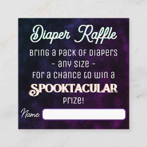 Witchs Brew Diaper Raffle Enclosure Card