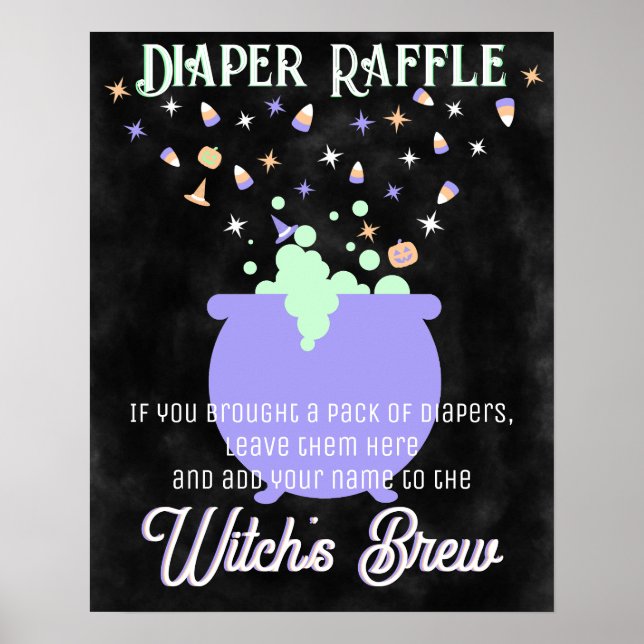 Witch's Brew Diaper Raffle Sign (Front)