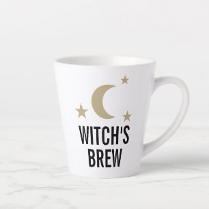 Witch's brew funny cute moon and stars design latte mug