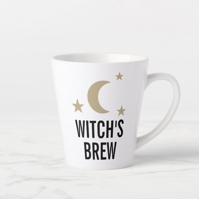 Witch's brew funny cute moon and stars design latte mug (Right)