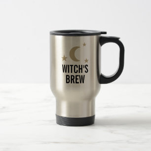 Witch's brew funny moon stars witches travel mug