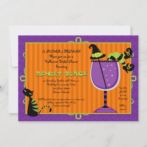 Witch's Brew Halloween Bridal Shower Invitation