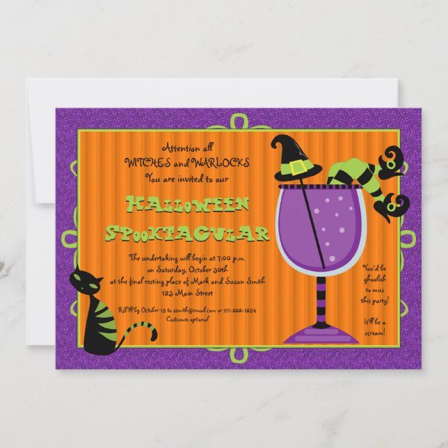 Witch's Brew Halloween Party Invitation (Front)