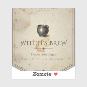 Witch's Brew Vintage Apothecary Label Sticker