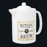 Witch's Brew Vintage Halloween Warning Label Teapot<br><div class="desc">Warn your guests before hand with this "Witch's Brew" Halloween teapot. For more creepy Halloween signage visit the rest of this shop!</div>