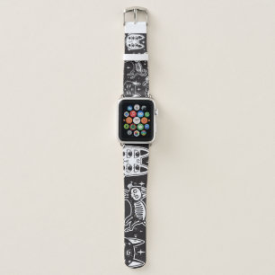 Witch's Cat: Vintage Isolated Illustration Apple Watch Band
