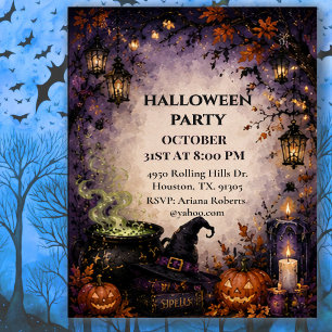 Witch's Cauldron Halloween Party Invitation