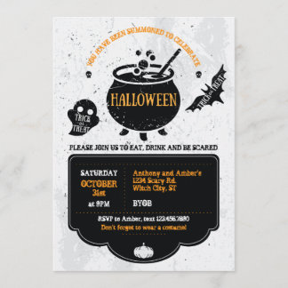 Witch's Cauldron Halloween Party Invitation