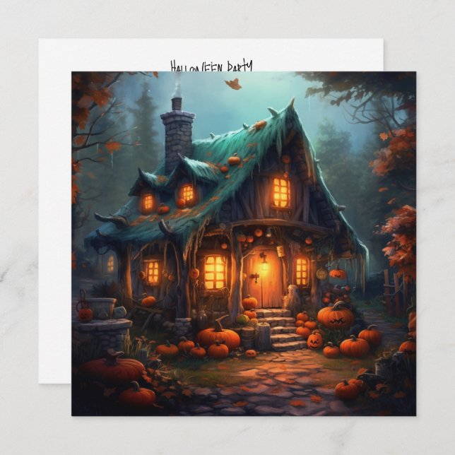 Witch's Cottage: Broomstick Haven Invitation (Front/Back)