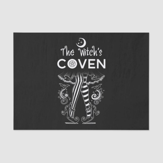 Witch's Coven Witch Legs Black & White Halloween Tissue Paper (Front)