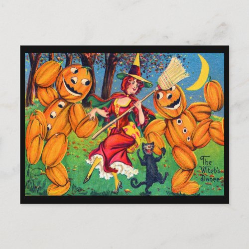 Witchs Dance Halloween Postcard