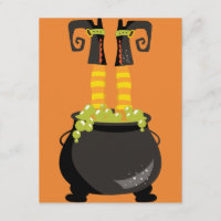 Witch's Feet Sticking out of a bubbling cauldron