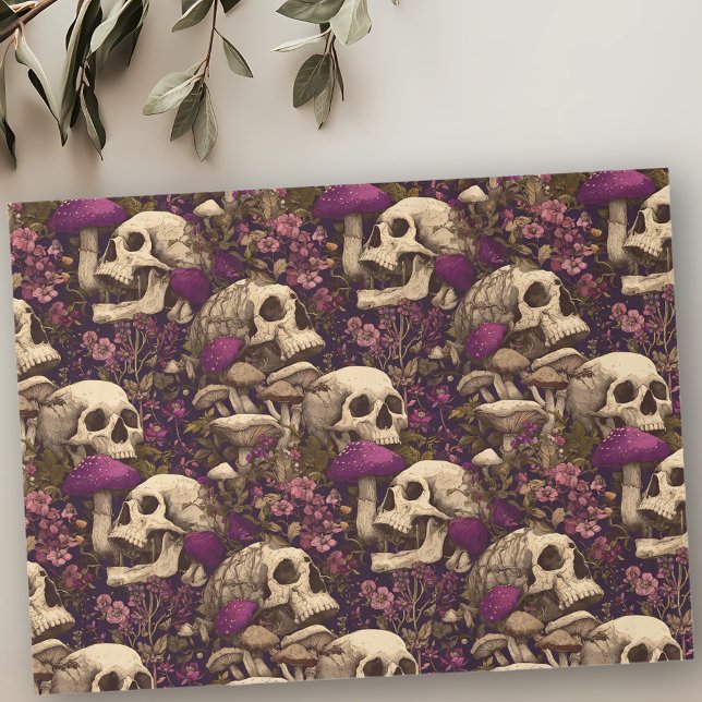 Witch's Garden Skull Purple Pumpkin  Tissue Paper (Creator Uploaded)