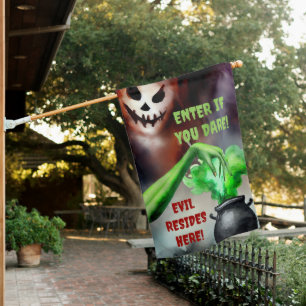Witch's Halloween Enter if You Dare House Flag