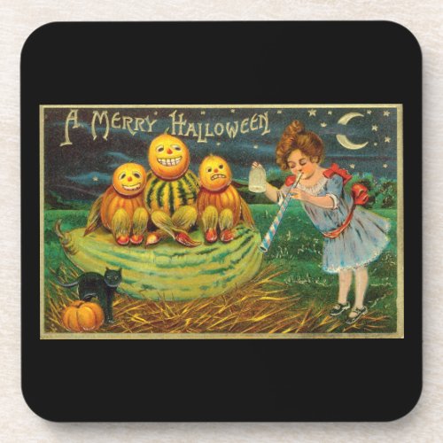 Witchs Halloween Jack_o_Lantern Magick Altar Beverage Coaster