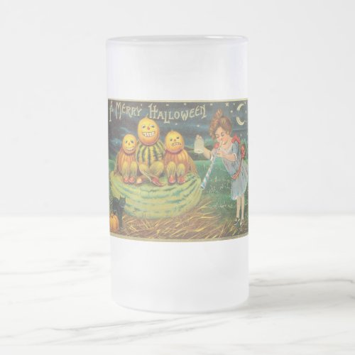 Witchs Halloween Jack_o_Lantern Magick Altar Frosted Glass Beer Mug