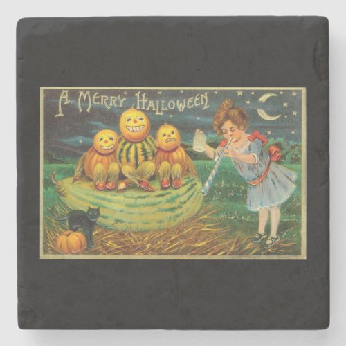 Witchs Halloween Jack_o_Lantern Magick Altar Stone Coaster