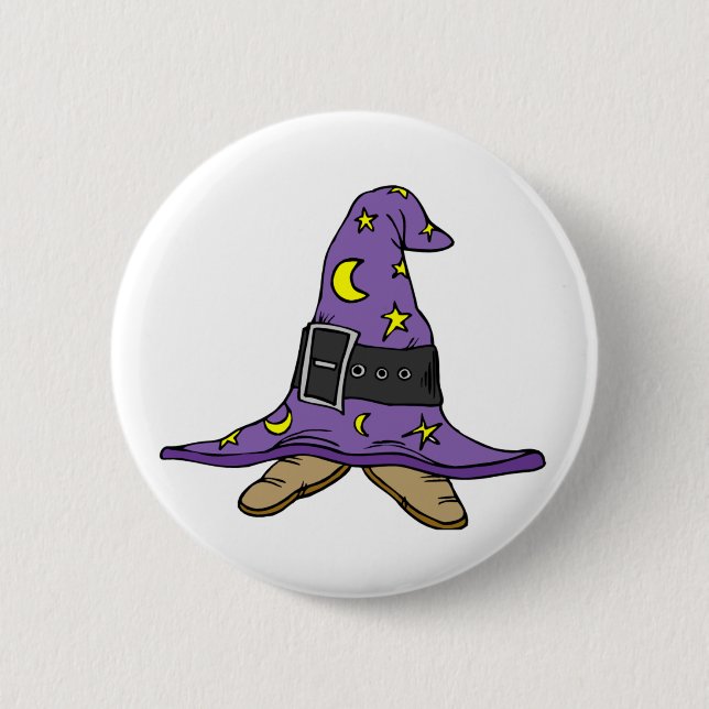 Witch's Hat and Shoes Pinback Button (Front)