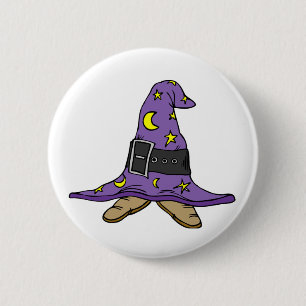 Witch's Hat and Shoes Pinback Button