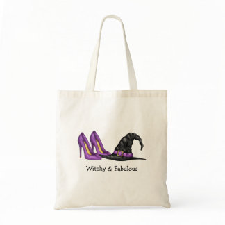 Witch's Hat And Shoes Whimsical Halloween Tote Bag