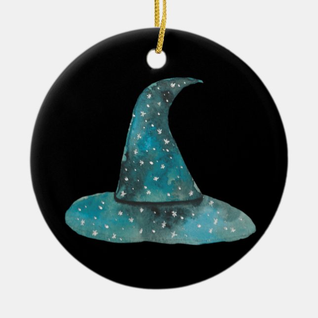 Witch's Hat Ceramic Ornament (Front)