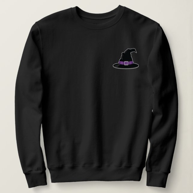 Witch's Hat Illustration With Purple Halloween Sweatshirt (Design Front)