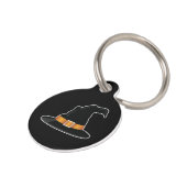 Witch's Hat With Orange Color Witch Hat Halloween Pet ID Tag (Side)
