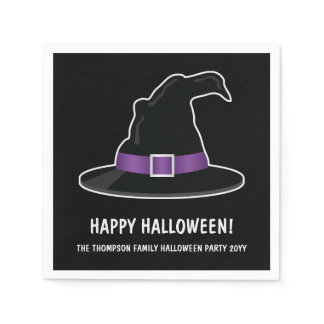 Witch's Hat With Purple Details Happy Halloween Napkins
