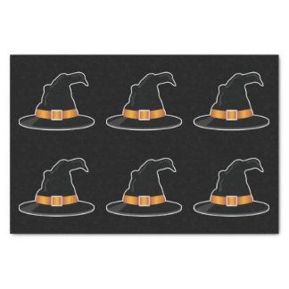 Witch's Hats Orange Witch Hat Halloween Pattern Tissue Paper