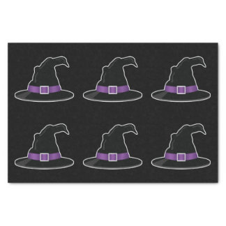 Witch's Hats With Purple Details Halloween Pattern Tissue Paper