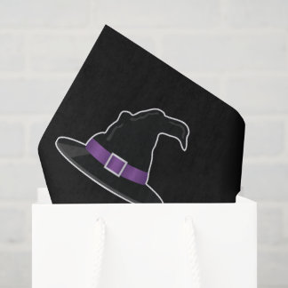 Witch's Hats With Purple Details Halloween Pattern Tissue Paper