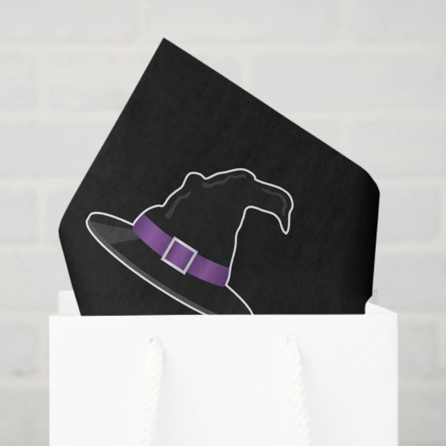 Witch's Hats With Purple Details Halloween Pattern Tissue Paper (Gift Bag)