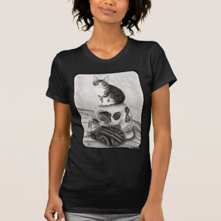 Witchs Kittens Cat Skull Gothic Goth Fantasy Art S T-Shirt