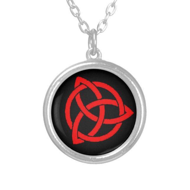 Witch's Knot Talisman Silver Plated Necklace (Front)