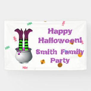 Witch's Legs & Brew in Purple & Green Banner