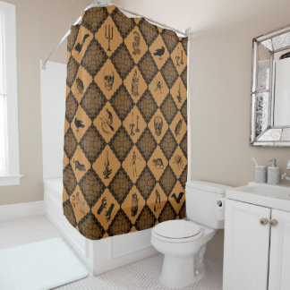 Witch's Patchwork Quilt Wiccan Sherpa Blanket Shower Curtain
