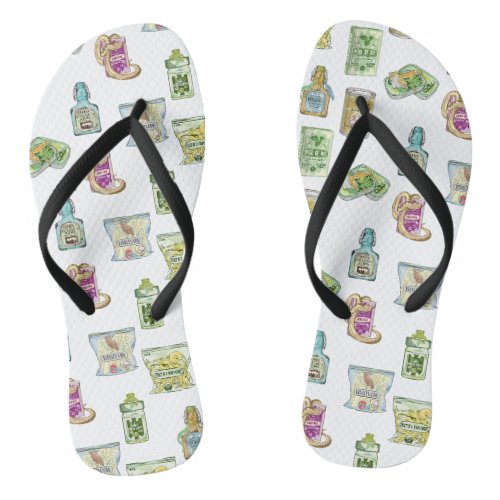 Witchs potion pattern double double  flip flops