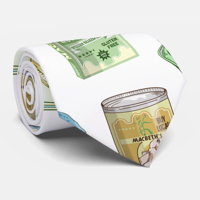 Witch's potion pattern double double  neck tie (Rolled)