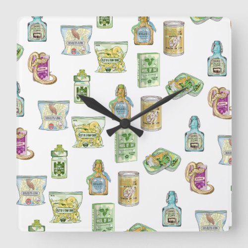 Witchs potion pattern double double  square wall clock