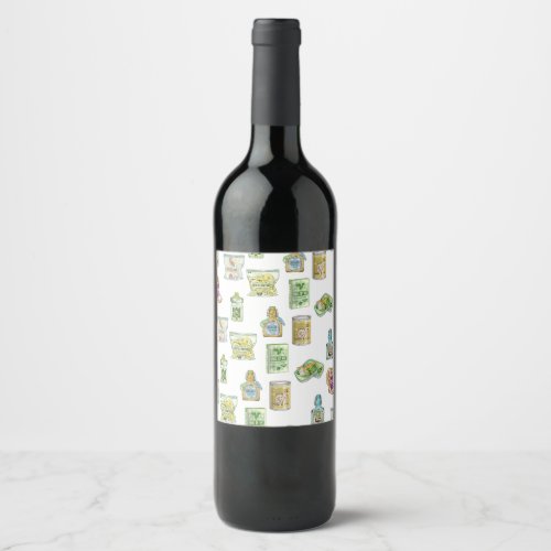Witchs potion pattern double double  wine label