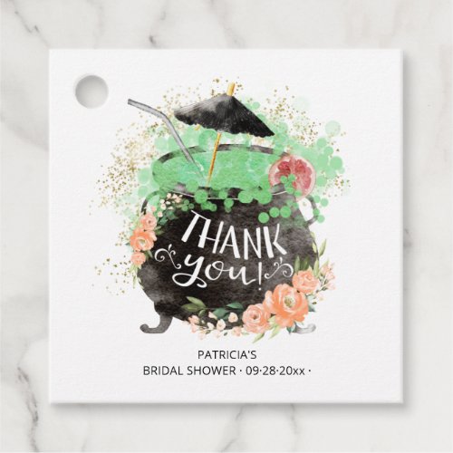 Witchs Punch Cocktail Halloween Bridal Shower Fav Favor Tags