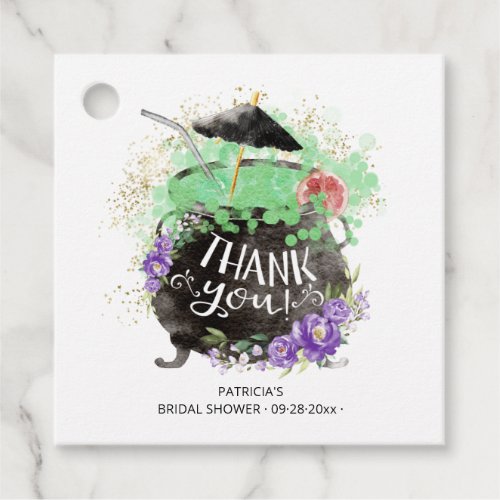 Witchs Punch Cocktail Halloween Bridal Shower Favor Tags