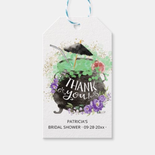 Witchs Punch Cocktail Halloween Bridal Shower Gift Tags