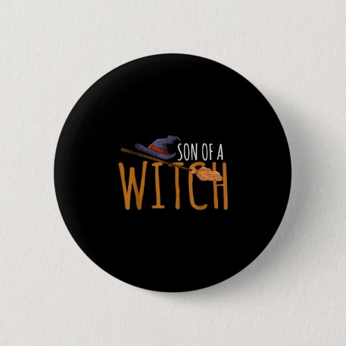 Witch's son halloween hat  button