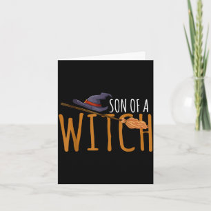 Witch's son halloween hat  card