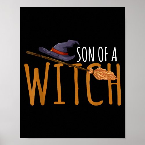 Witch's son halloween hat  poster