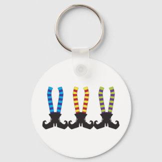 Witch's Stripy Socks Keychain