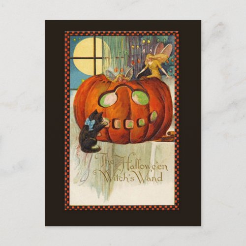Witchs Wand Halloween Postcard