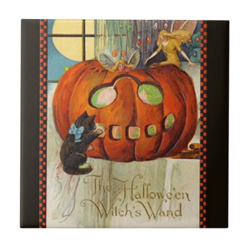 Witchs Wand Halloween Tile