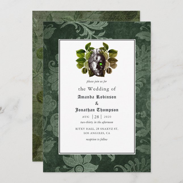 Witchwood Gothic Wedding Invitation (Front/Back)